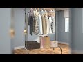 A must-have product! Double-track, double-rod storage rack, coat hanger, garment rack, display rac