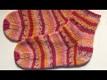 جورب تريكو بغرزة السنبلة Knitting Stockinette Socks 