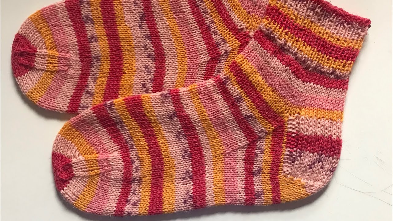 جورب تريكو بغرزة السنبلة | Knitting stockinette socks