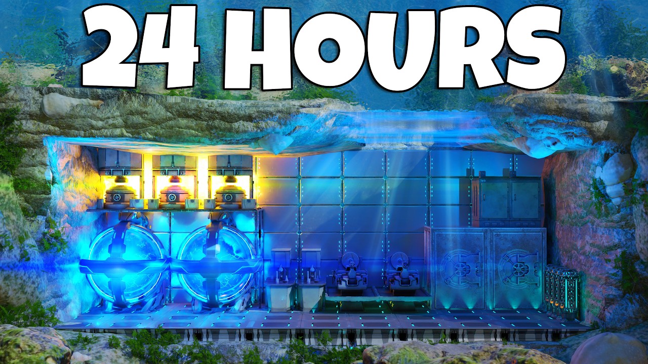 I Survived 24 Hours Solo Underwater against 1000 players! ARK PvP