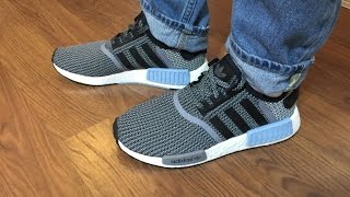 Adidas NMD R1 Core black grey blue on 