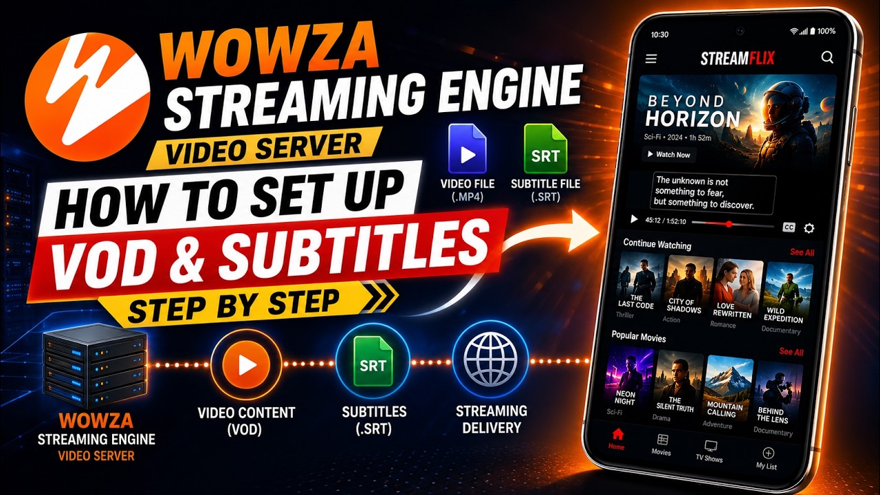 HOW TO SET UP VOD AND SRT SUBTITLE FILE: WOWZA STREAMING ENGINE ...