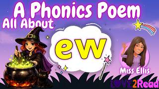 EW PHONICS POEM for kids | Learn the 'ew' Sound with Miss Ellis! #halloweenpoem