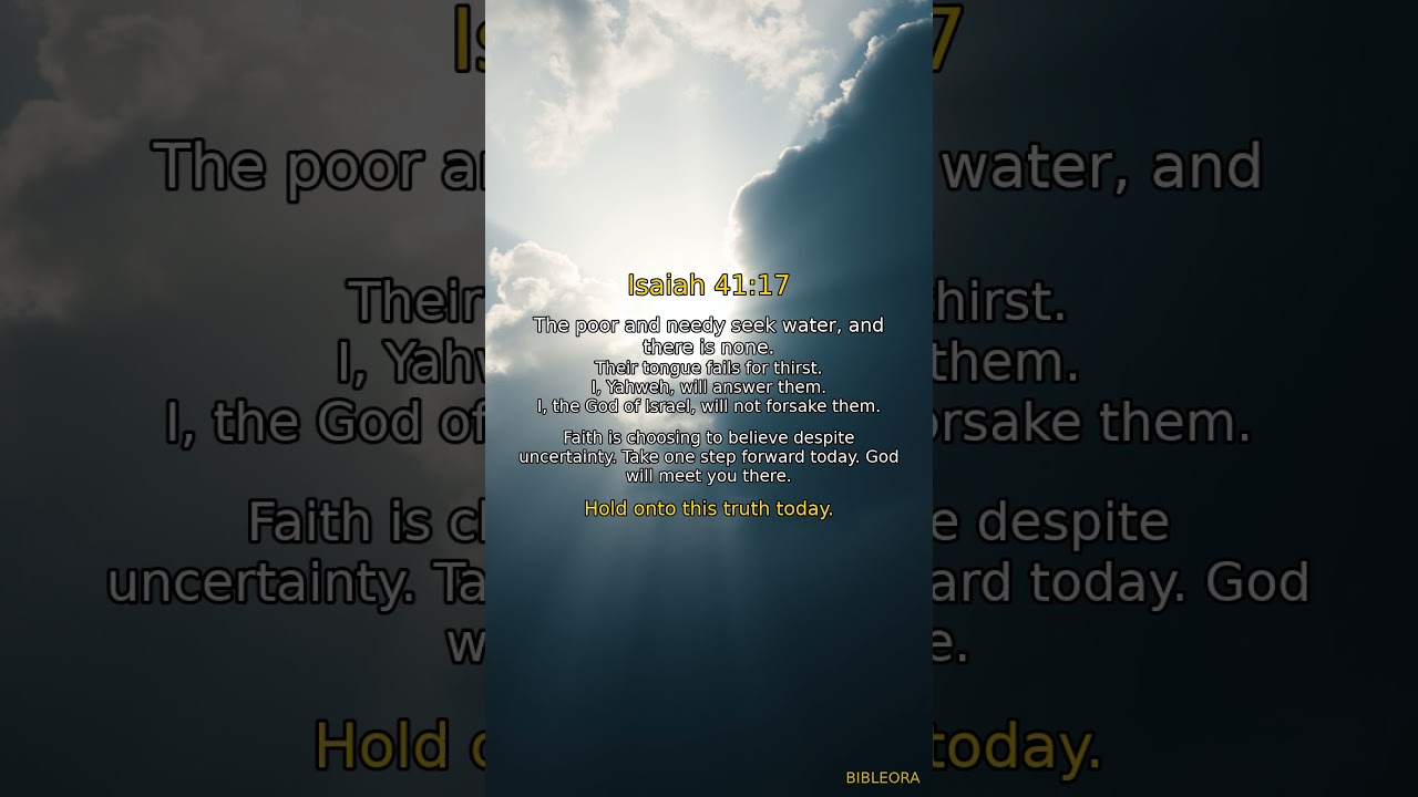 ✝️ POWERFUL SCRIPTURE: Strengthen Your Faith | Isaiah 41:17 #shorts