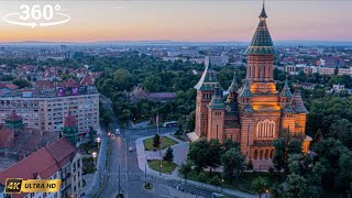 Explore Timișoara in 360 VR Romania. Anton von Scudier Park, Three Hierarchs Cathedral