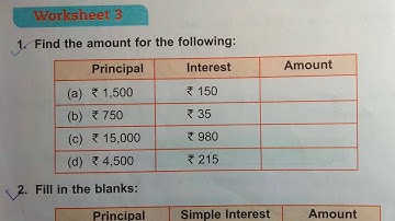 Math class 5 unit 13 worksheet 3 dav public school ।। DAV Class 5 unit 13 worksheet 3 ।। SI