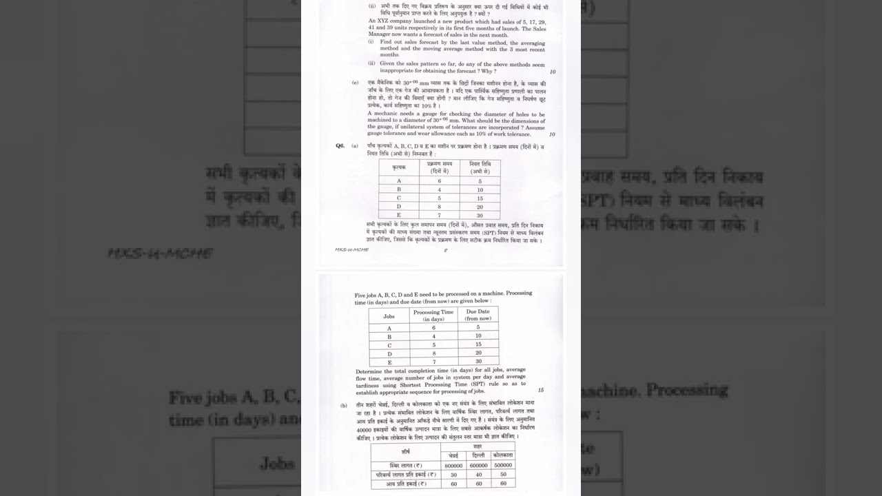 Mechanical Engineering Paper-I (Optional Subject Paper) Civil Service Main Examination (Upsc) 2021