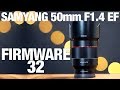 Video focusing test Samyang 50 mm f/1.4 AF FE (FIRMWARE 32)