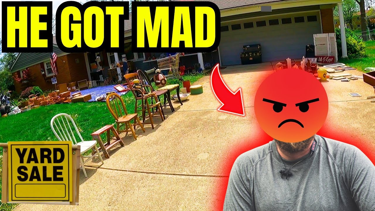 MAN FREAKS OUT DURING COMMUNITY YARD SALE