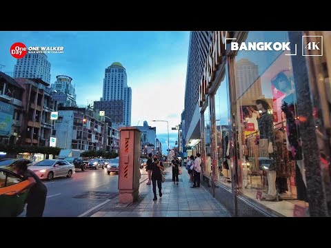 BANGKOK [4k] Walking from Baiyoke Tower to Platinum, the latest traffic is very heavy.