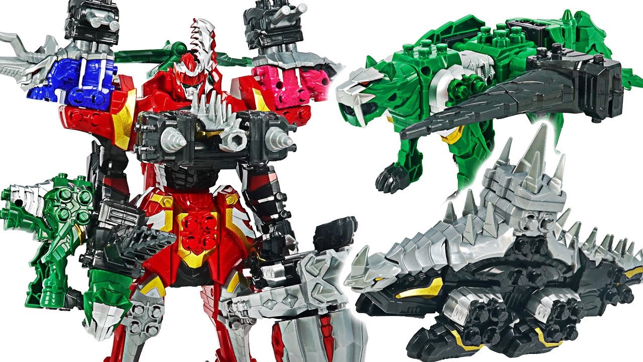 Power Rangers Knight Dragon Sentai DX Milneedle, Tiger Lance transform & combine! 