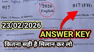 Class 10 English Paper Solution 2026 Code 817 Fh Answer Key 2026 English Paper 10Th 817Fh Ans