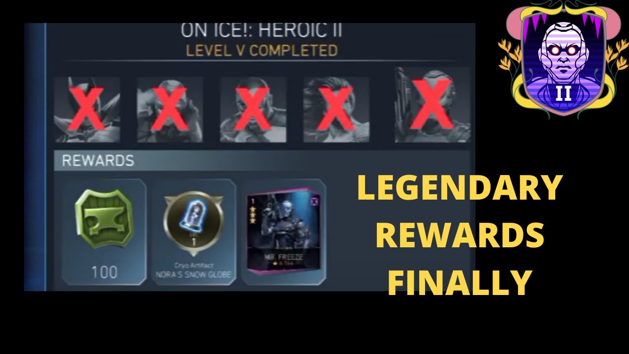 Heroic 2 Mr Freeze  down | Legendary Rewards| Injustice 2 Mobile Update 5.2 On Ice Solo Raids