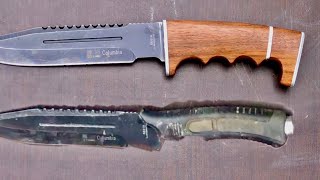 knife handle broken - at forest camping - - bushcraft knife