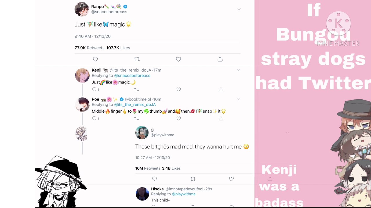 If bungou gay dogs had Twitter 😀✨🌸