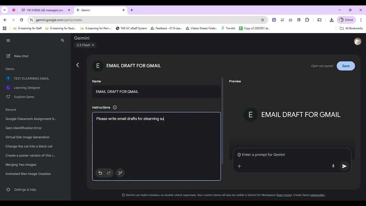 Create a Gem in Gemini (Gemini)
