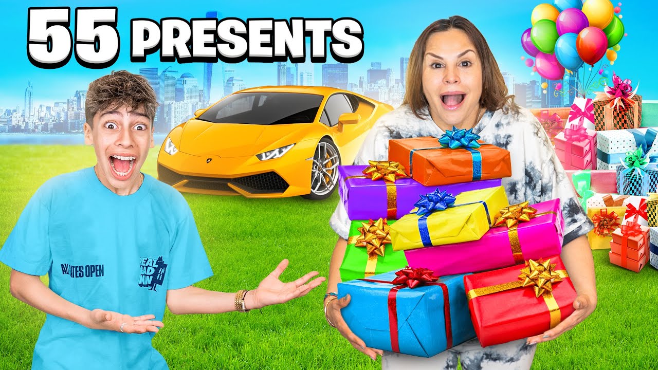 ⁣Surprising my Grandma with 55 PRESENTS for her 55th Birthday!