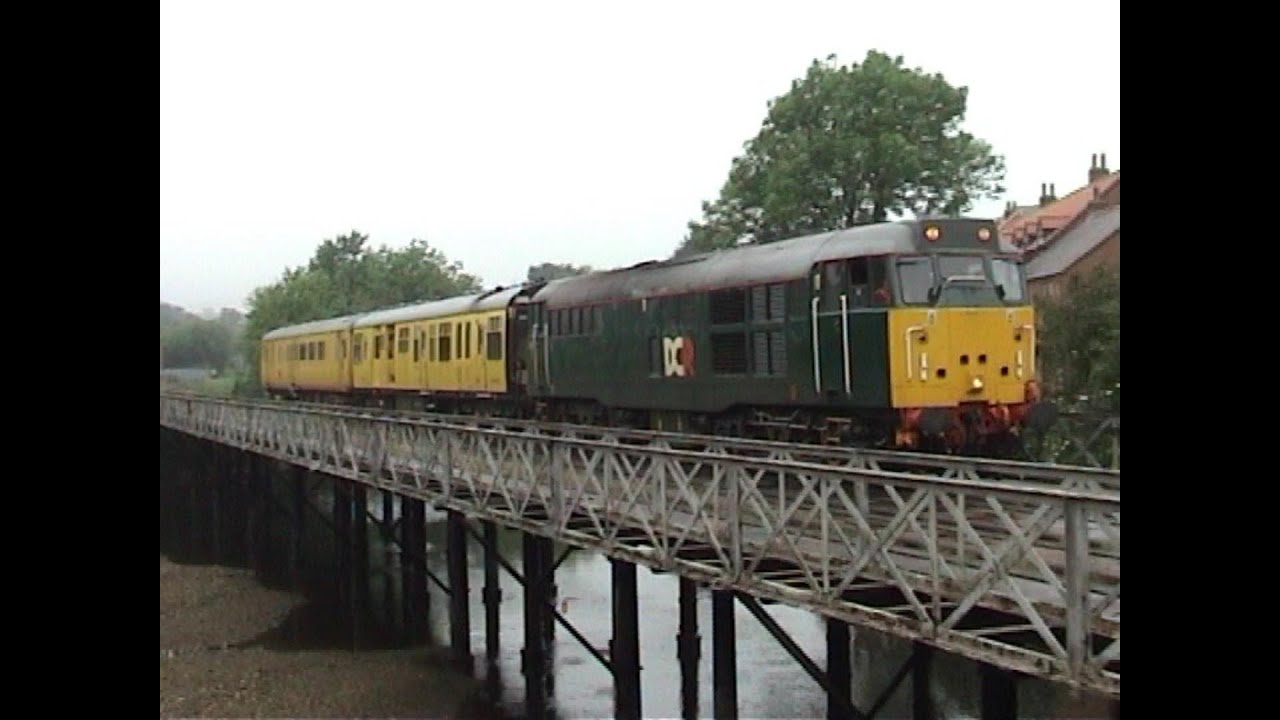 A very rare site. Green DCR class 31 601 on test train at Bridlington ...