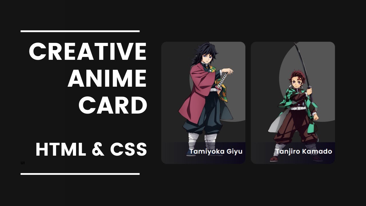 creative anime card Kimetsu No Yaiba using HTML 5 & CSS 3 - YouTube
