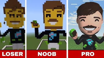 MINECRAFT NOOB VS PRO VS HACKER: MR.BEAST STATUE | ANIMATION