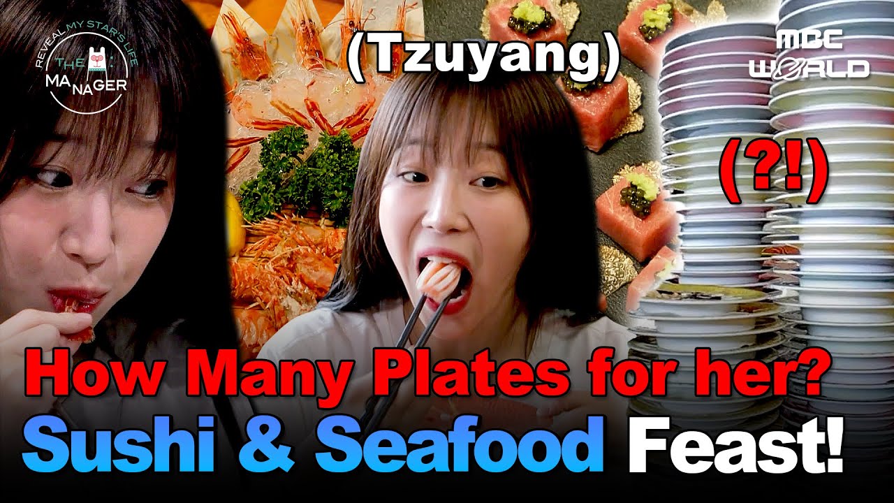 [Sub] Tzuyang Smashes Countless Plates of Sushi Before Diving Into a Massive Seafood Feast #mukbang