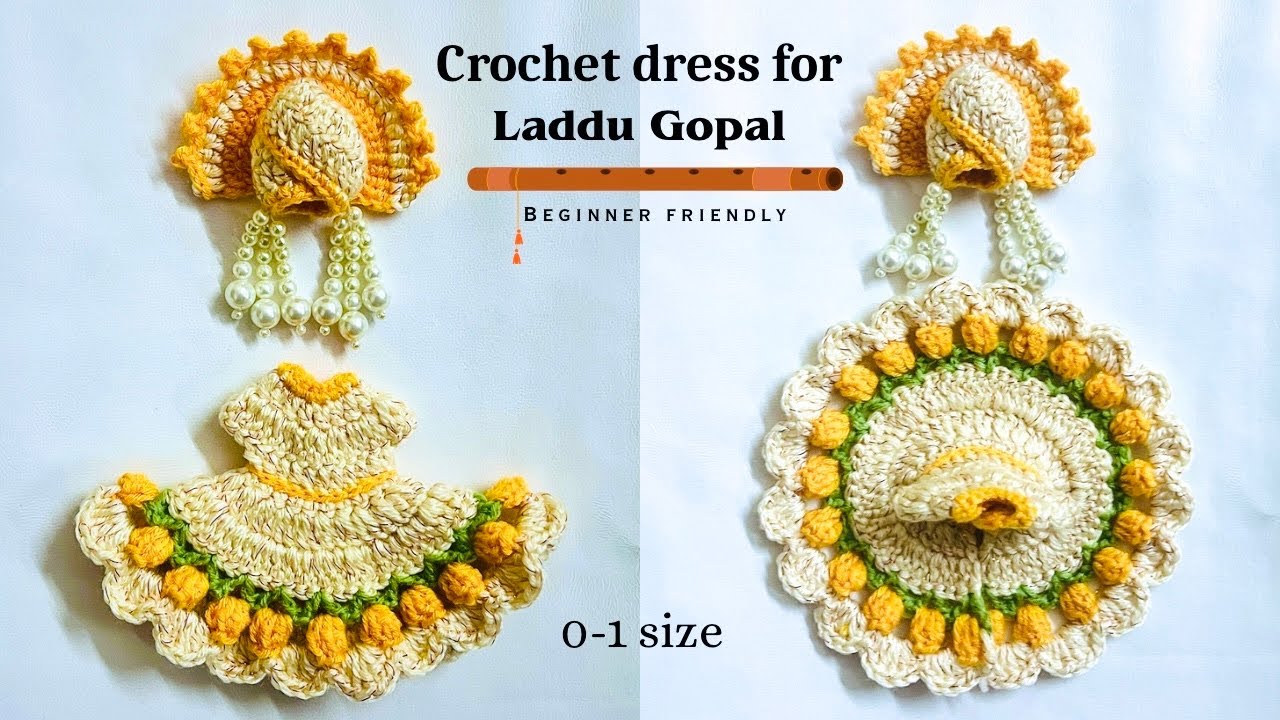 [ENG SUB] Crochet Winter Dress for Laddu Gopal ji | New Year Special Poshak for Kanha ji