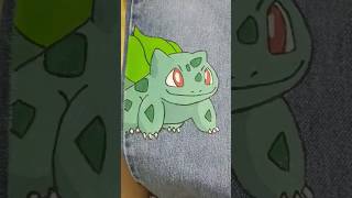 Bulbasaur🍃 pintado en pantalón #bulbasaur #pokemon #painting #paintingtutorial #handmade #nintendo