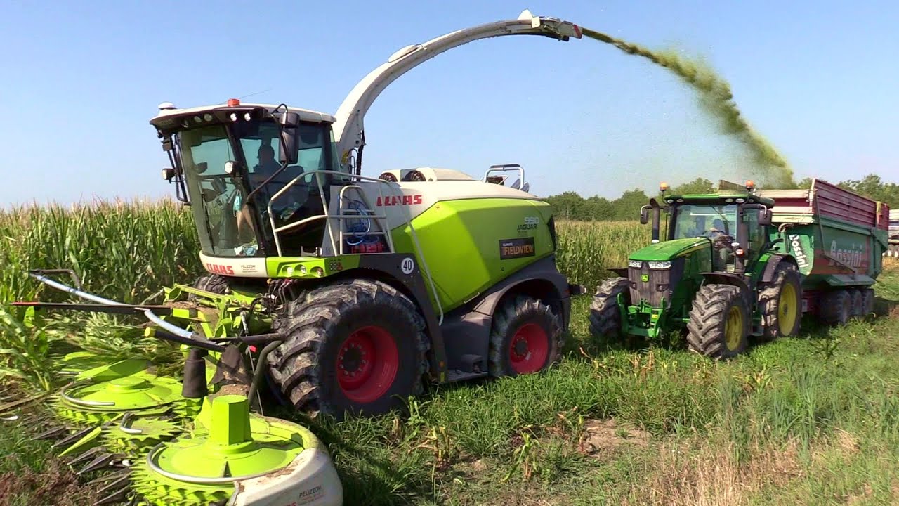 Claas Jaguar 990 forage harvester + John Deere, Case, McCormick & Fendt - POV view