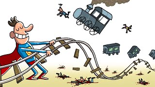 Superman Stops A Train | Cartoon Box 373 | by Frame Order | Hilarious Cartoons