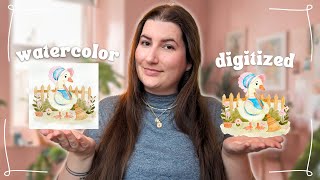 How I clean up watercolor illustrations in Procreate! 🖌️
