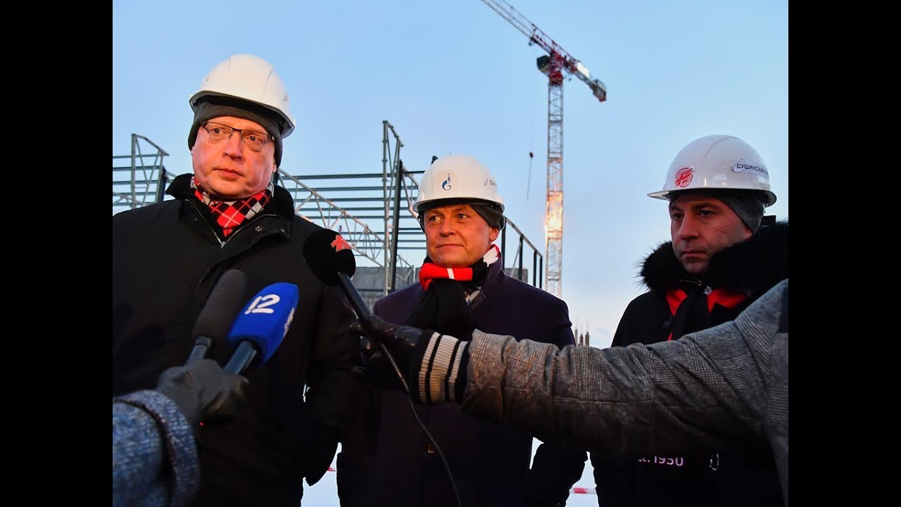 Максим Сушинский, Александр Дыбаль и Александр Бурков на стройплощадке ...