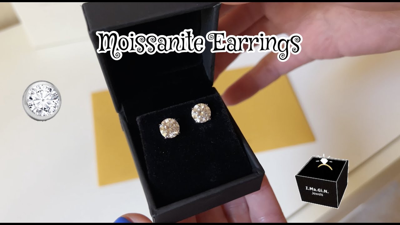 MOISSANITE VVS D IDEAL CUT STUD EARRINGS IN .925 STERLING SILVER