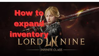How To Expand Inventory In Lordnine