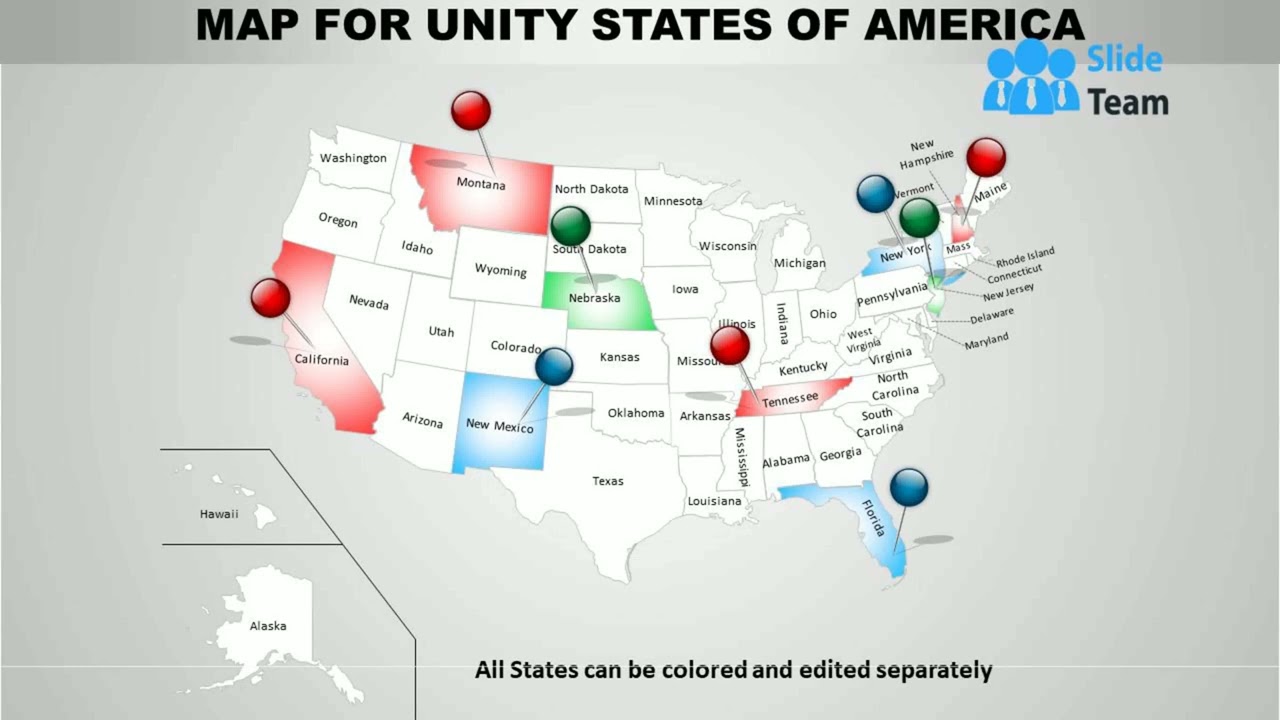 Map For United States Of America Ppt Presentation Slides