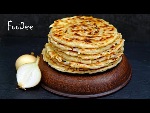Лепешки-СЛОЙКИ луковые - СМАКОТА! Рецепт лепешек с луком на сковороде / Катлама с луком