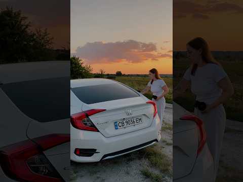 Красивый цивик в поле на закате🧡🌾😍#цивик #хонда #хондацивик #hondacivic #civicx #hondacivicx