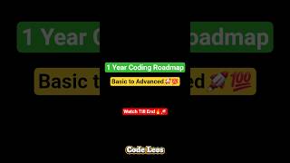 1-Year Coding Roadmap 🚀 Beginner to Pro in 12 Months 💯📈 #shorts #coding #skills #students #learning