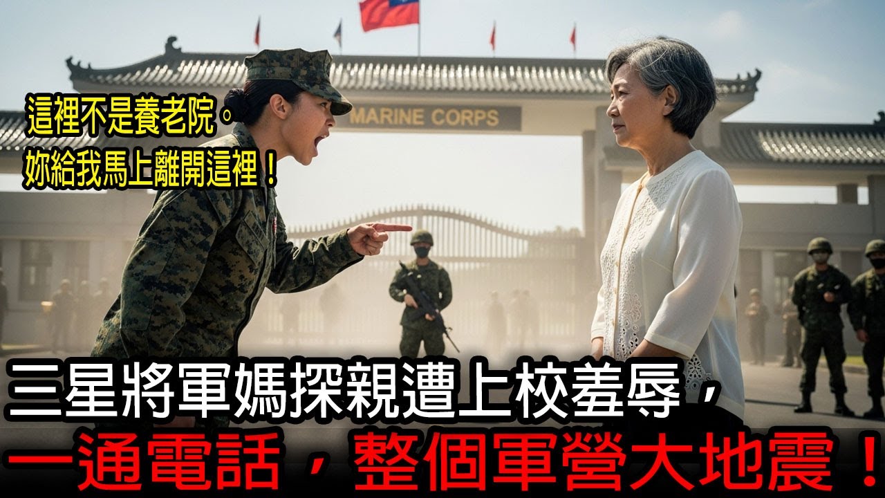 三星中將媽媽探望陸戰隊兒子，竟遭女上校當眾羞辱，一通電話讓旅長一分鐘內火速趕到。