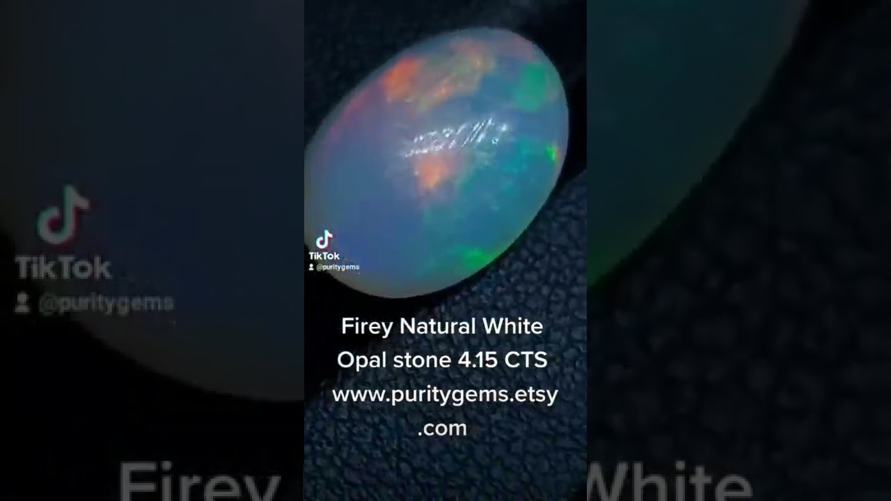 Firey Natural White Opal cabochon 4.15 CTS www.puritygems.etsy.com