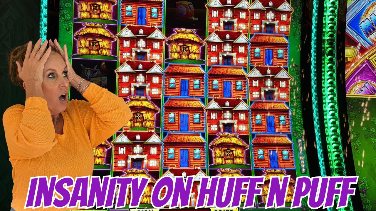 UNBELIEVABLE DAY ON HIGH LIMIT HUFF N PUFF! 2 SUPER BONUS WHEELS?!?!?