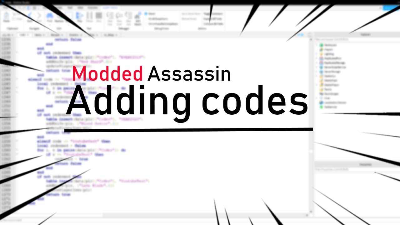 Roblox Modded Assassin Tutorial How To Add Codes Youtube