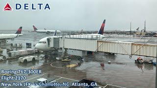 (HD/60) Delta Airlines flight 2170 from New York Kennedy to Atlanta.