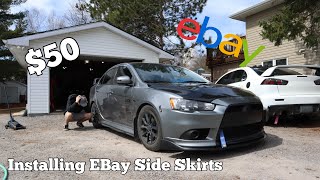 Installing Ebay Side Skirts/Front Lip On Mitsubishi Lancer!