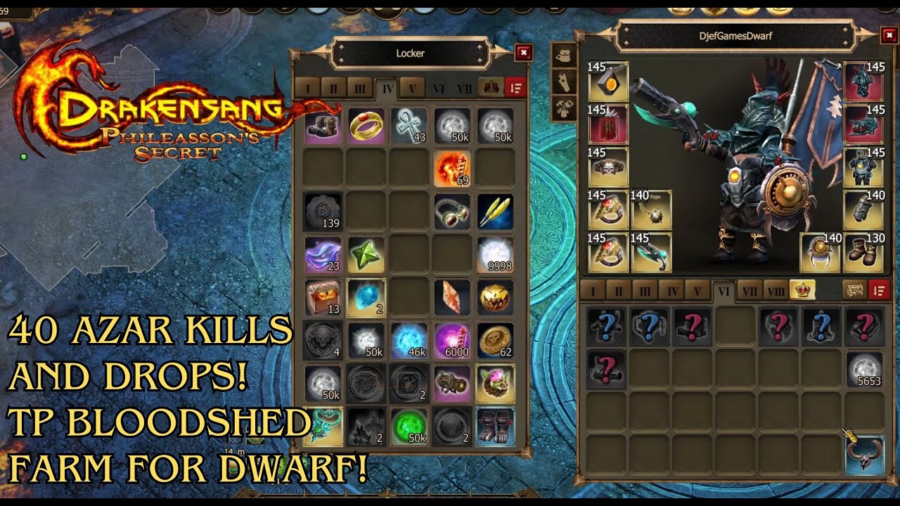 Drakensang Online — 40 убийств и дроп Азаров! TP Bloodshed Farm для гномов (DSO)