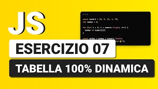 100% Dynamic Table - Javascript Exercise 07 with Solution