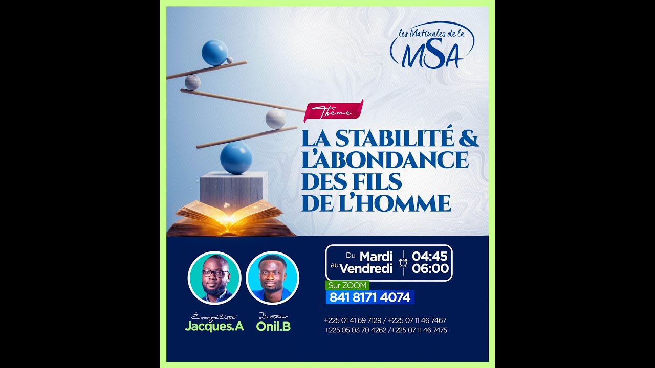 La stabilité et l’abondance des fils de l’homme Jacques AMESSAN