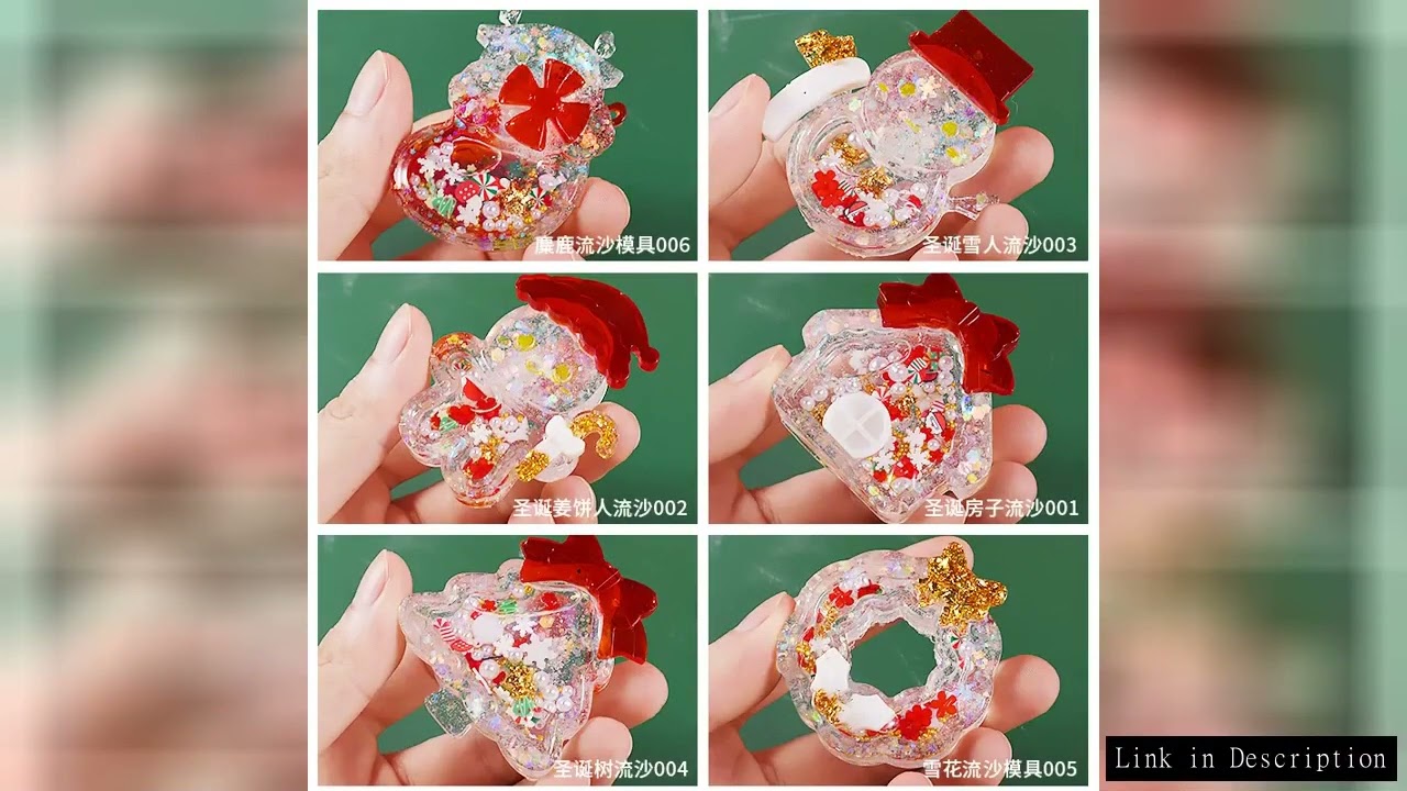 DIY Christmas Quicksand Keychain Pendant Silicone Mold Christmas Tree Elk Shaker Pendant Epoxy Resin
