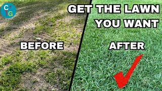 How to FIX an UGLY Lawn with RESULTS - Step by Step  SUPER EASY