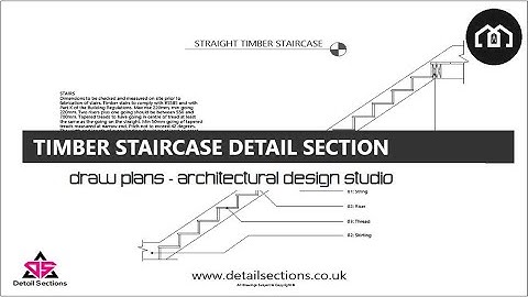 How To Draw Detail Sections | Timber Staircase Details | AutoCAD + TurboCAD | Staircase Section