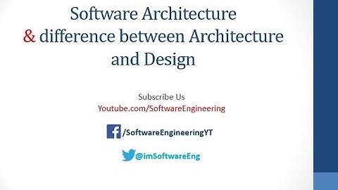 software architecture | Difference Between Software Architecture and Software Design | hindi - Urdu